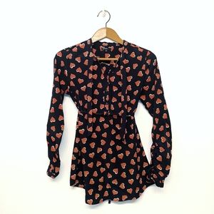 Gap Maternity Navy and Coral Heart blouse